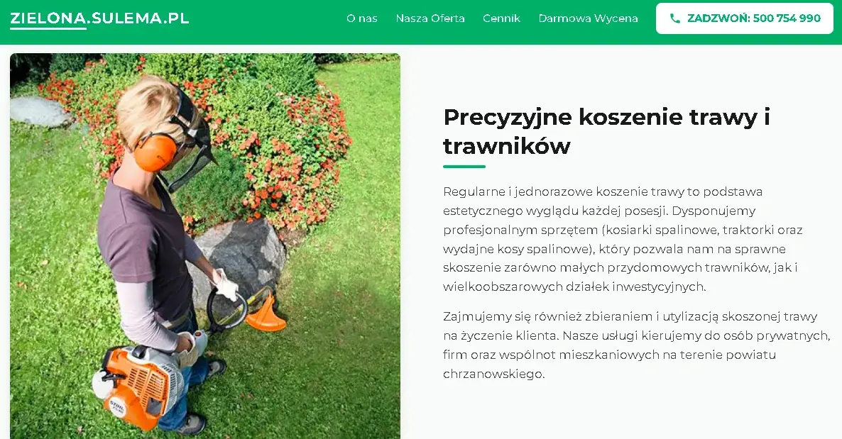 Koszenie traw chrzanów trzebinia młoszowa libiąż